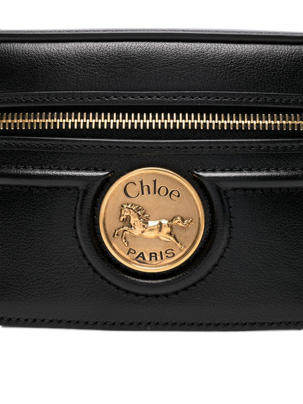 Chloé Horse Medal Leather Vanity Case Black