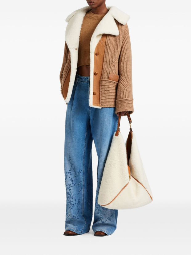 Ermanno Scervino Shearling Jacket Beige