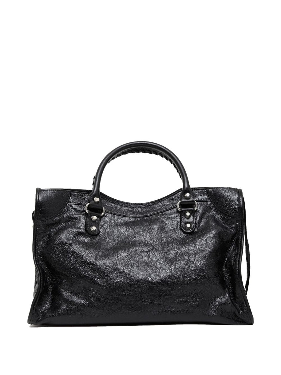 Balenciaga City Medium Leather Handbag Black