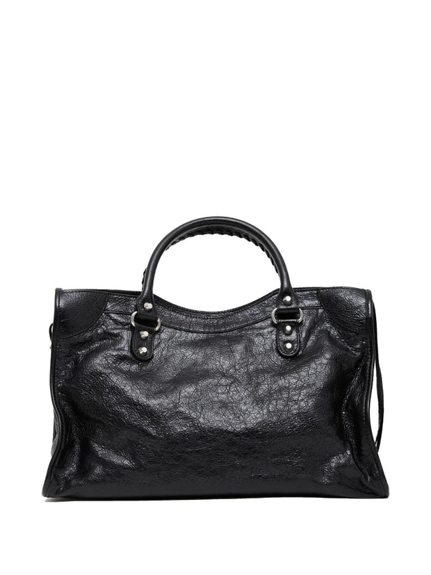 Balenciaga City Medium Leather Handbag Black