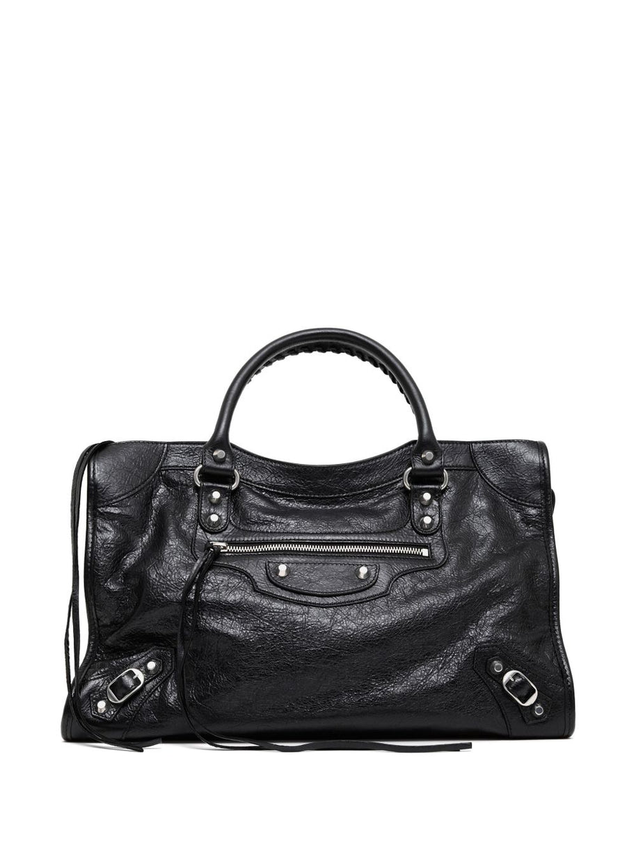 Balenciaga City Medium Leather Handbag Black