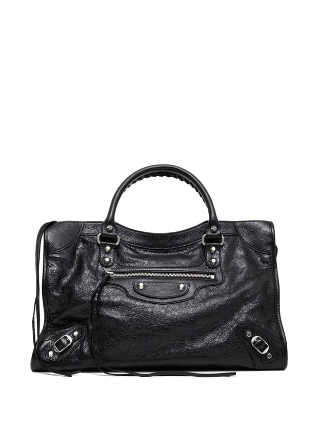 Balenciaga City Medium Leather Handbag Black