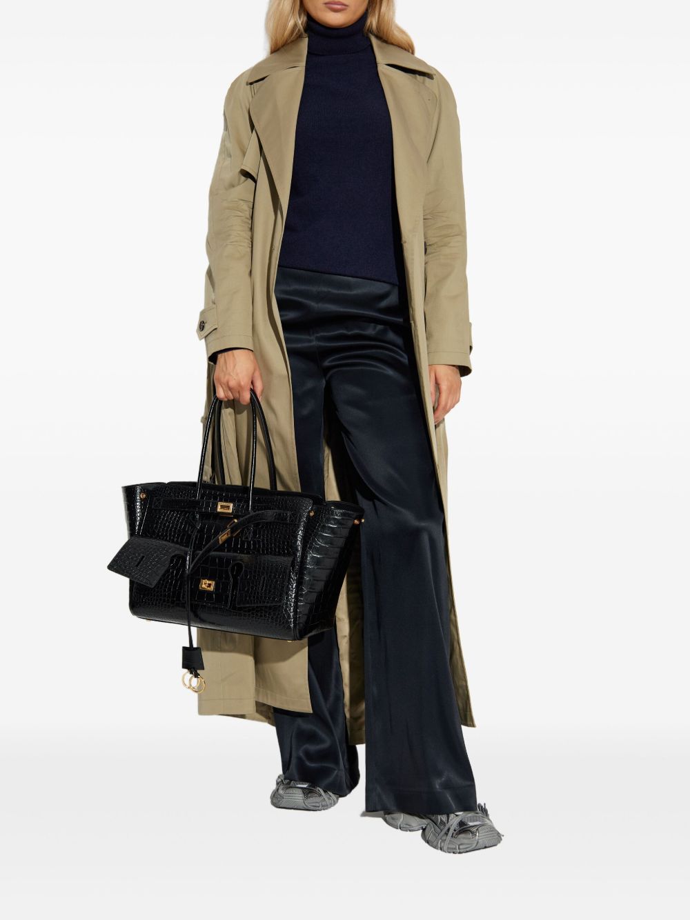Balenciaga Double-breasted Trench Coat Beige