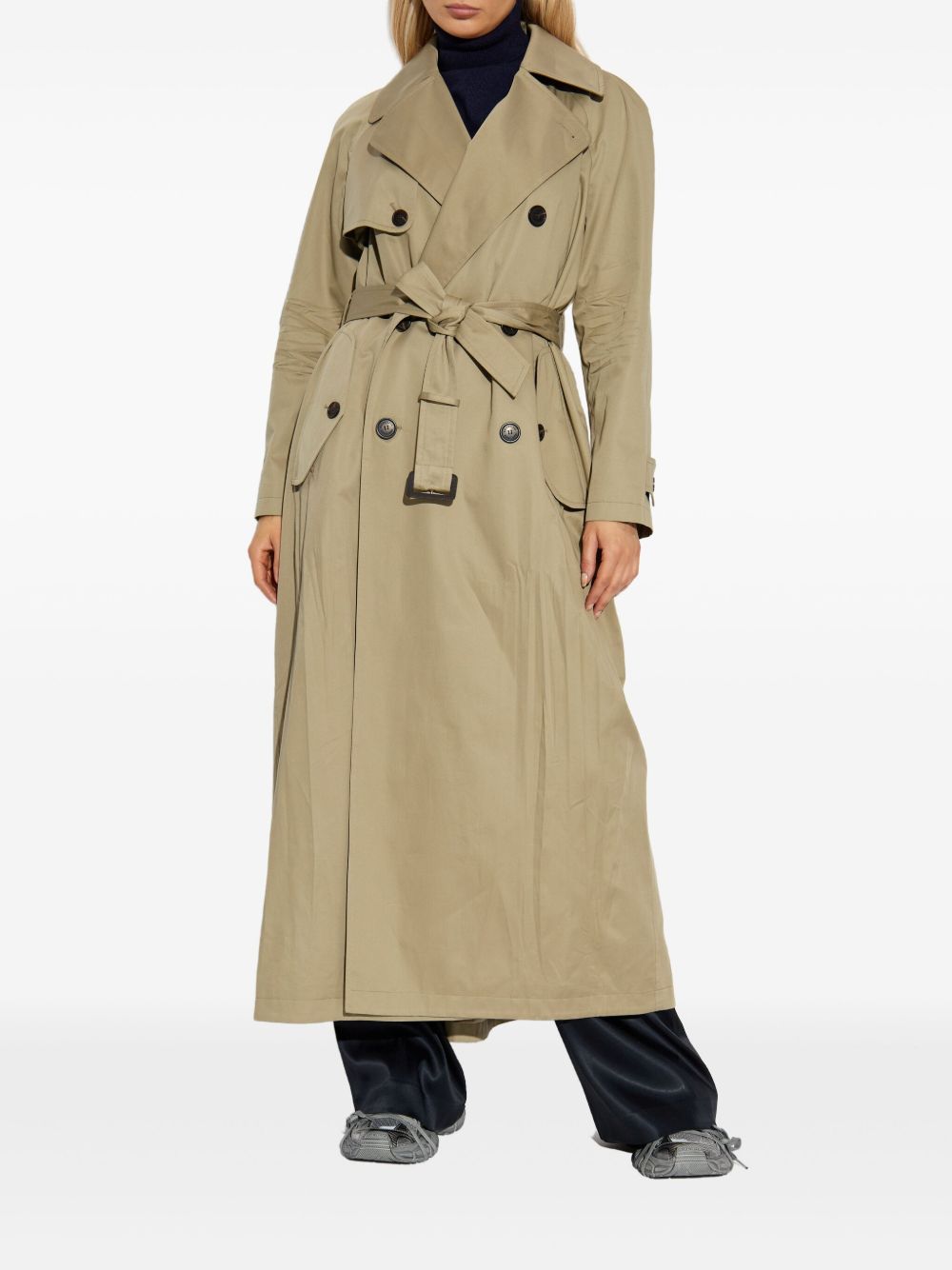 Balenciaga Double-breasted Trench Coat Beige