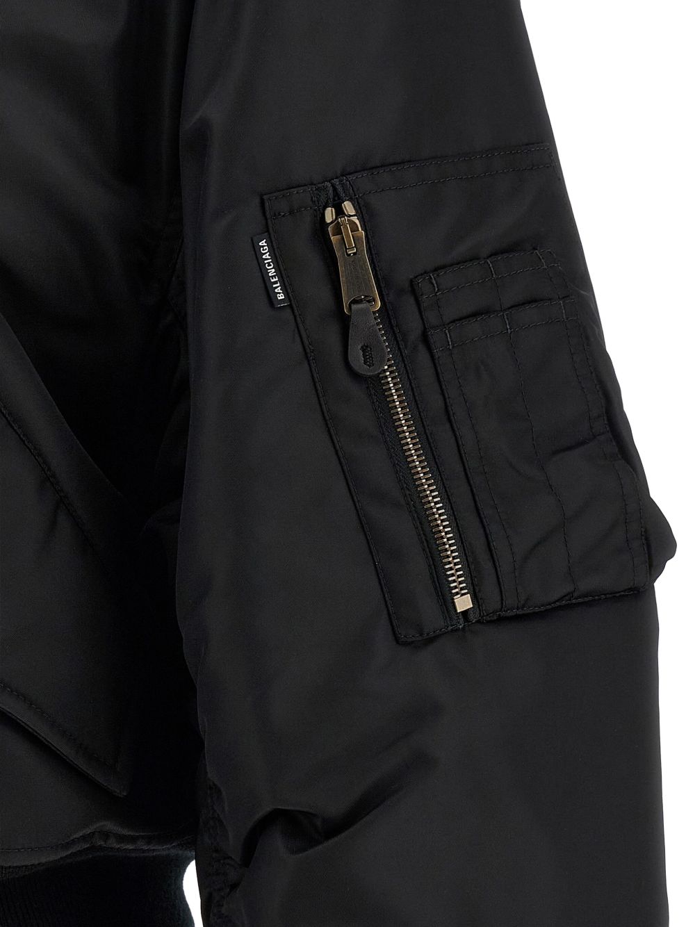 Balenciaga Nylon Bomber Jacket Black