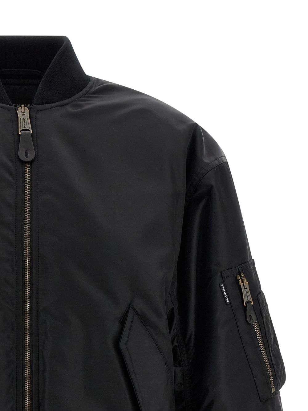 Balenciaga Nylon Bomber Jacket Black