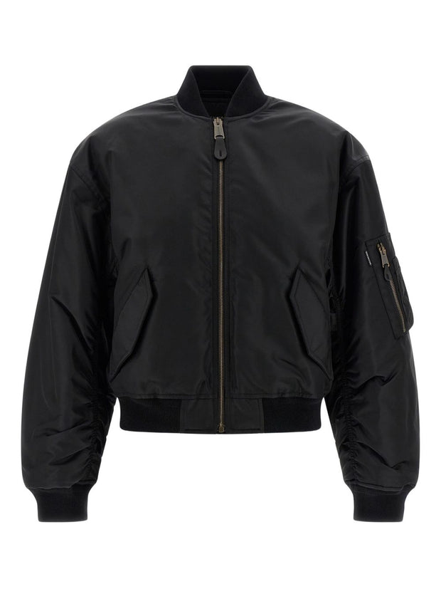 Balenciaga Nylon Bomber Jacket Black