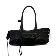 Balenciaga East West Leather Shoulder Bag Black