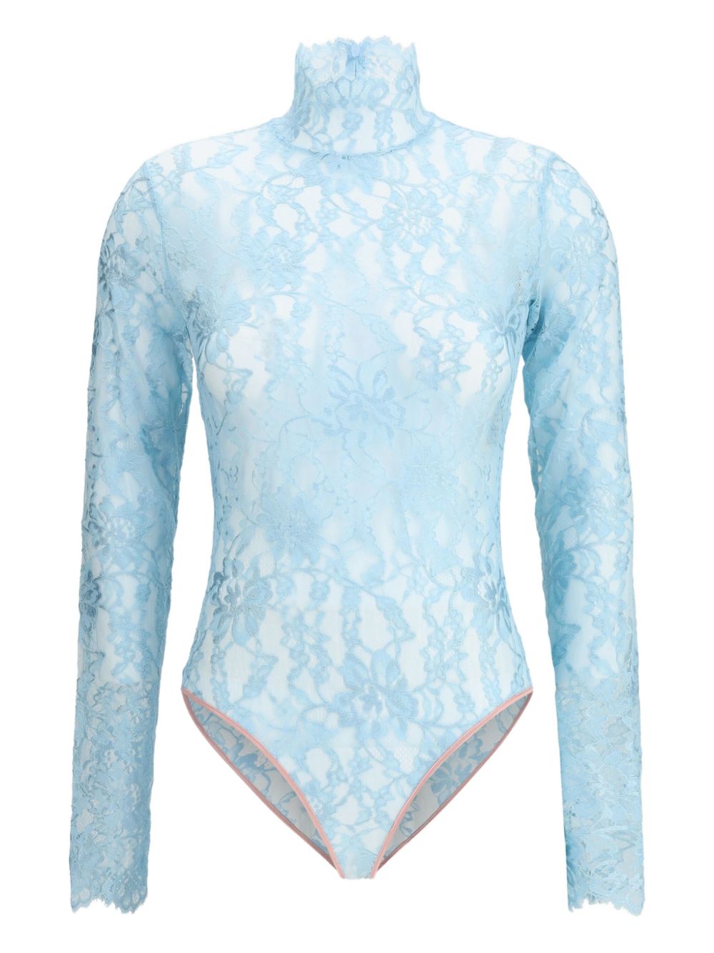Valentino Floral Lace Bodysuit Blue