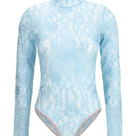 Valentino Floral Lace Bodysuit Blue
