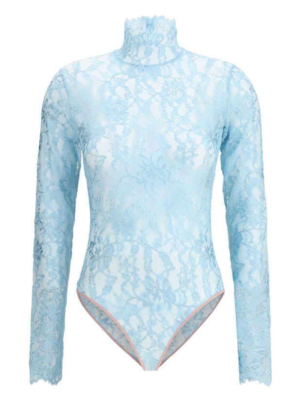 Valentino Floral Lace Bodysuit Blue