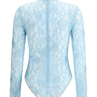 Valentino Floral Lace Bodysuit Blue