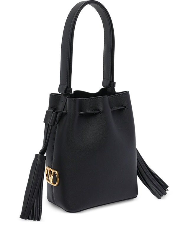 Valentino Garavani Leather Bucket Bag Black