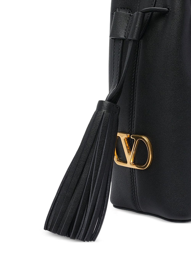 Valentino Garavani Leather Bucket Bag Black