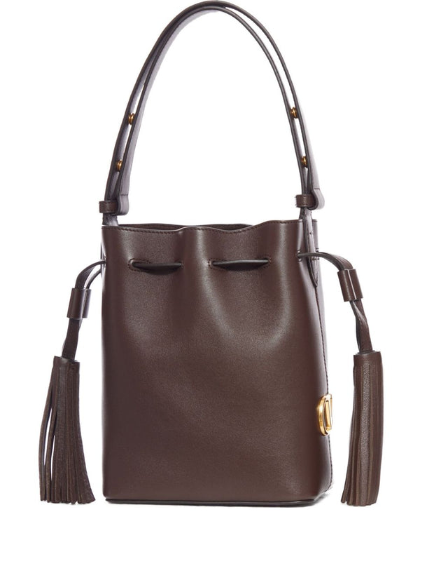 Valentino Garavani Leather Bucket Bag Brown