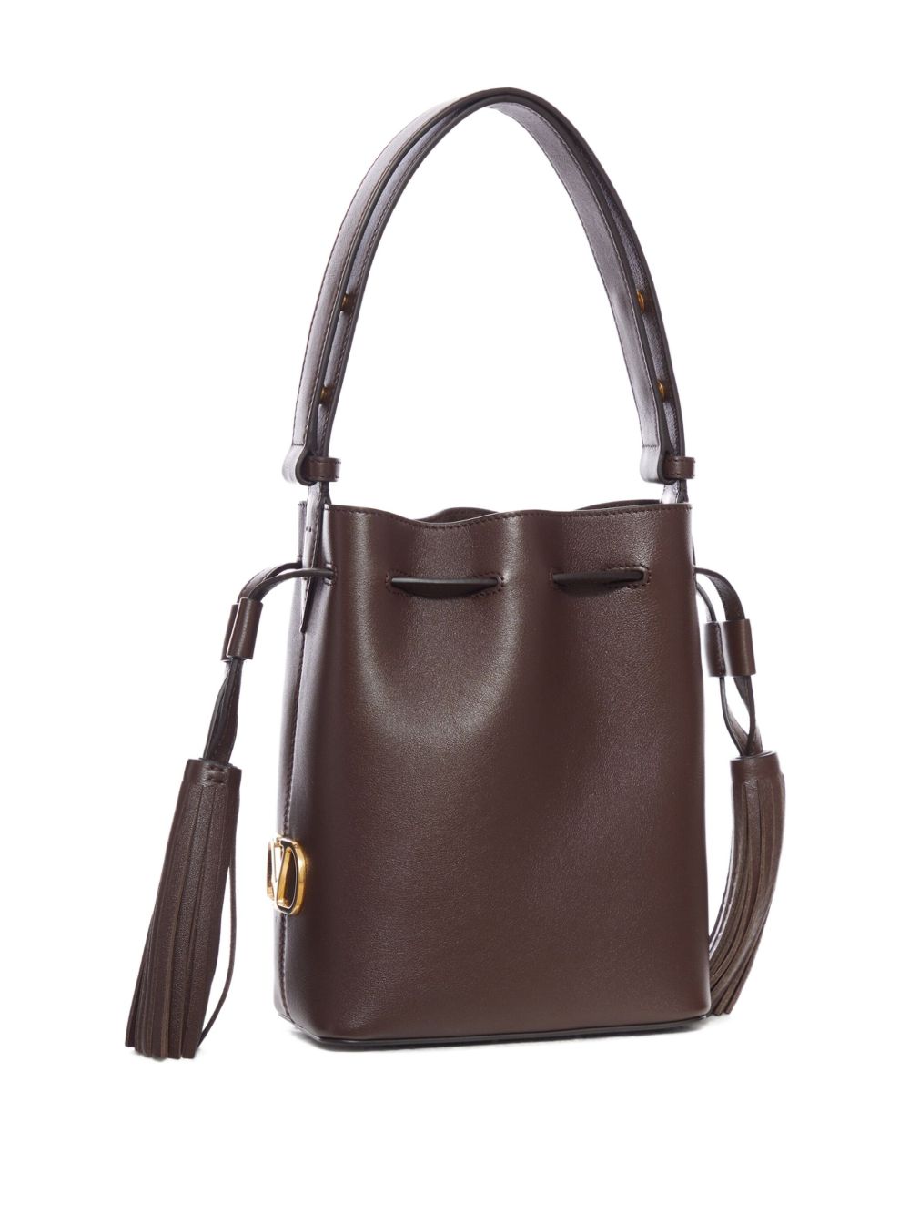 Valentino Garavani Leather Bucket Bag Brown