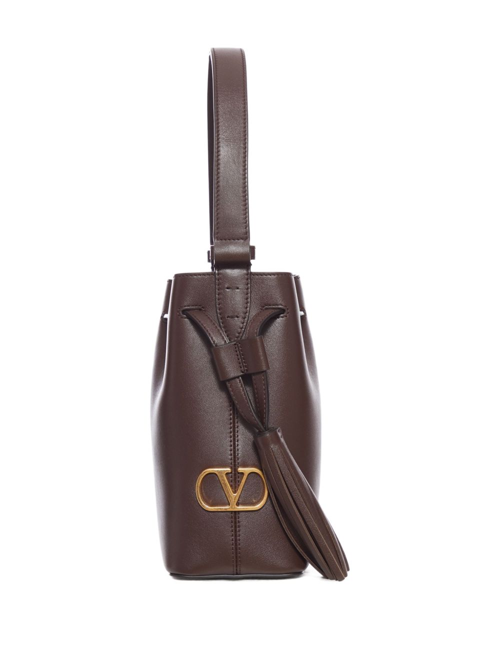 Valentino Garavani Leather Bucket Bag Brown