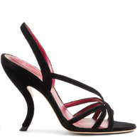 Valentino Garavani V-logo Signature Fetishique Velvet Sandals Black