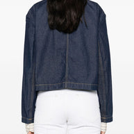 Maison Kitsuné MAISON KITSUNE' Cropped Denim Jacket Blue