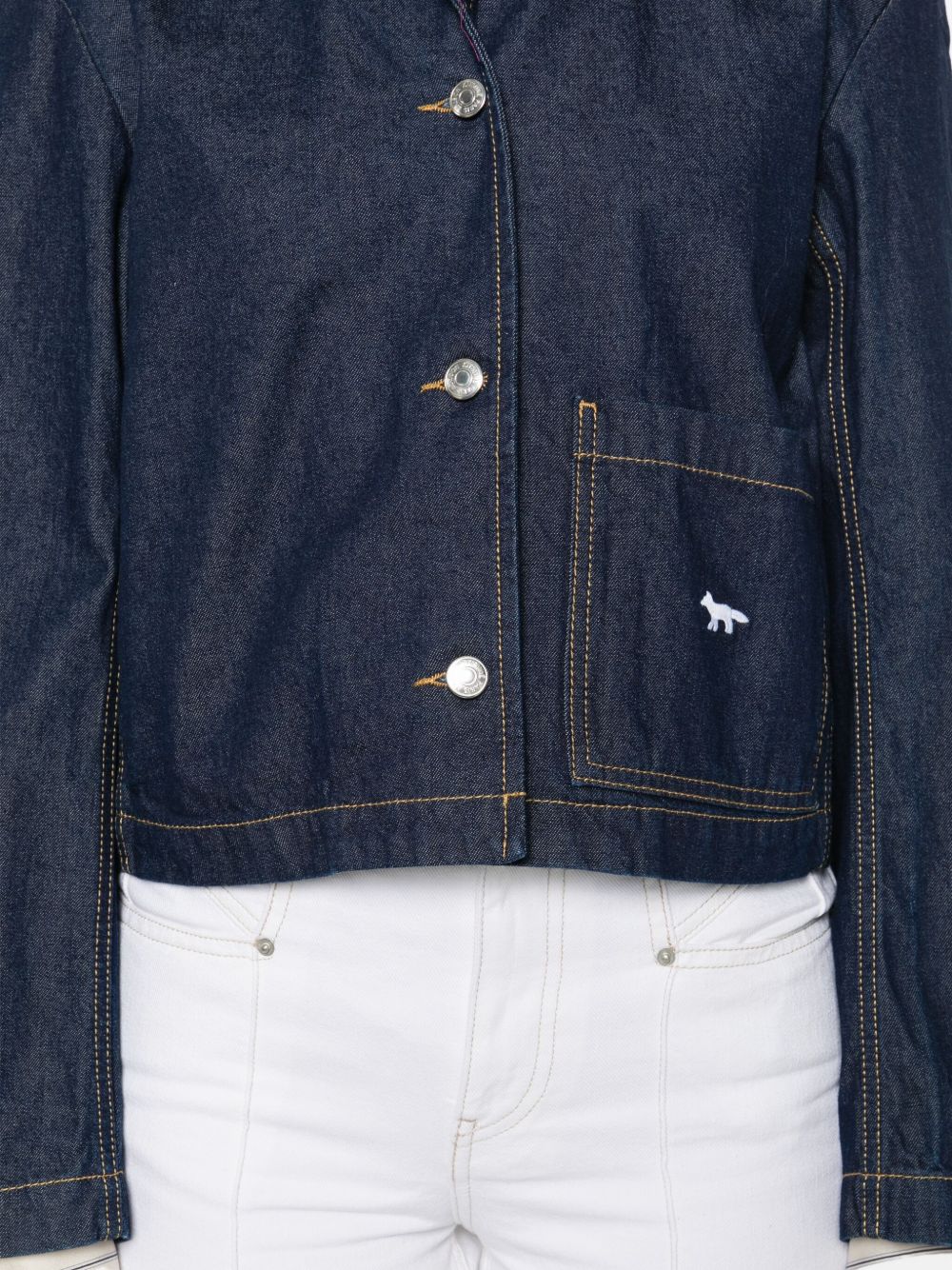 Maison Kitsuné MAISON KITSUNE' Cropped Denim Jacket Blue