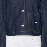 Maison Kitsuné MAISON KITSUNE' Cropped Denim Jacket Blue