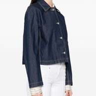 Maison Kitsuné MAISON KITSUNE' Cropped Denim Jacket Blue