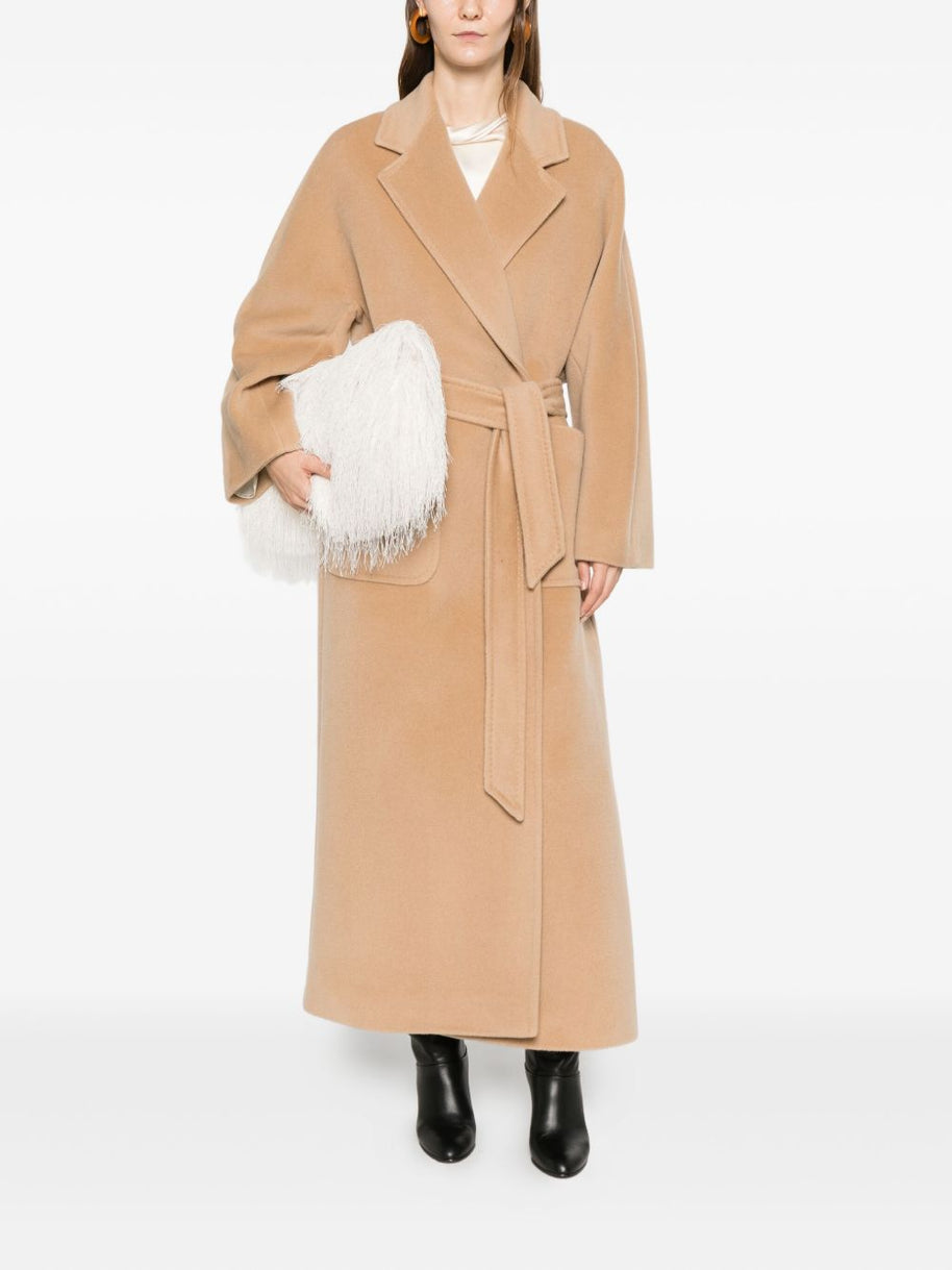 Tagliatore Wool Long Coat Beige