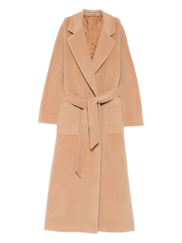 Tagliatore Wool Long Coat Beige