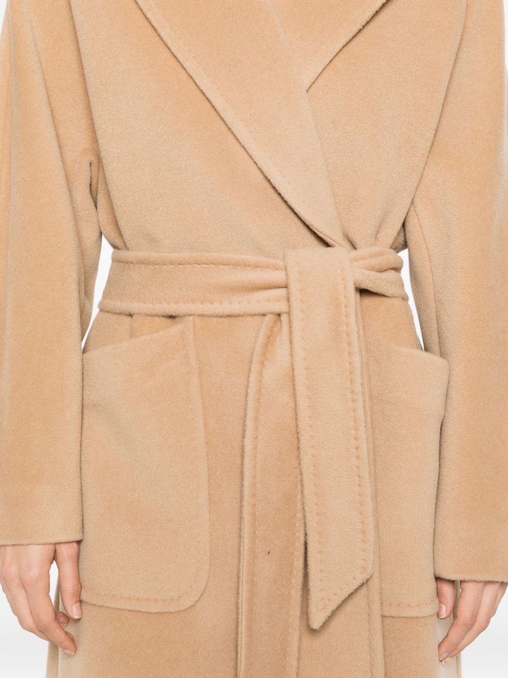 Tagliatore Wool Long Coat Beige