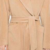 Tagliatore Wool Long Coat Beige
