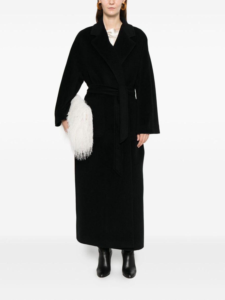 Tagliatore Wool Long Coat Black