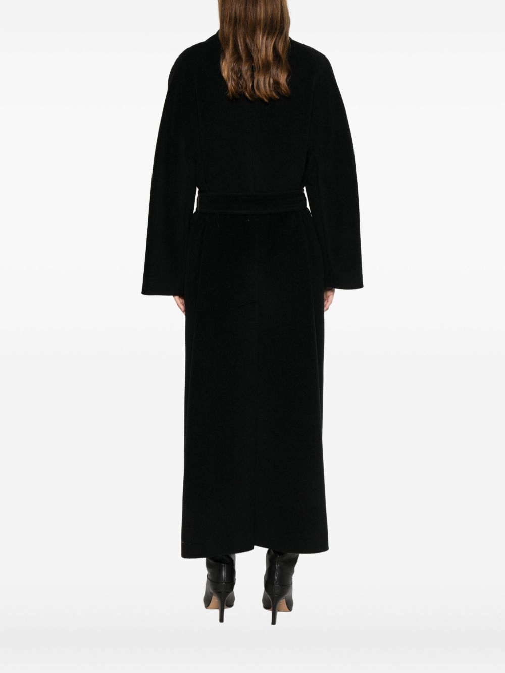 Tagliatore Wool Long Coat Black