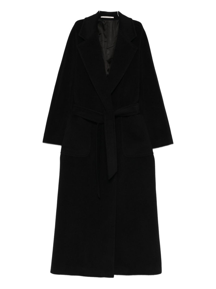 Tagliatore Wool Long Coat Black