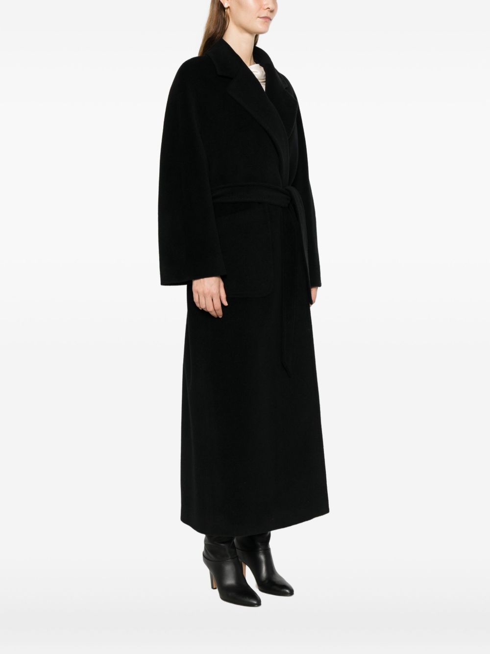 Tagliatore Wool Long Coat Black