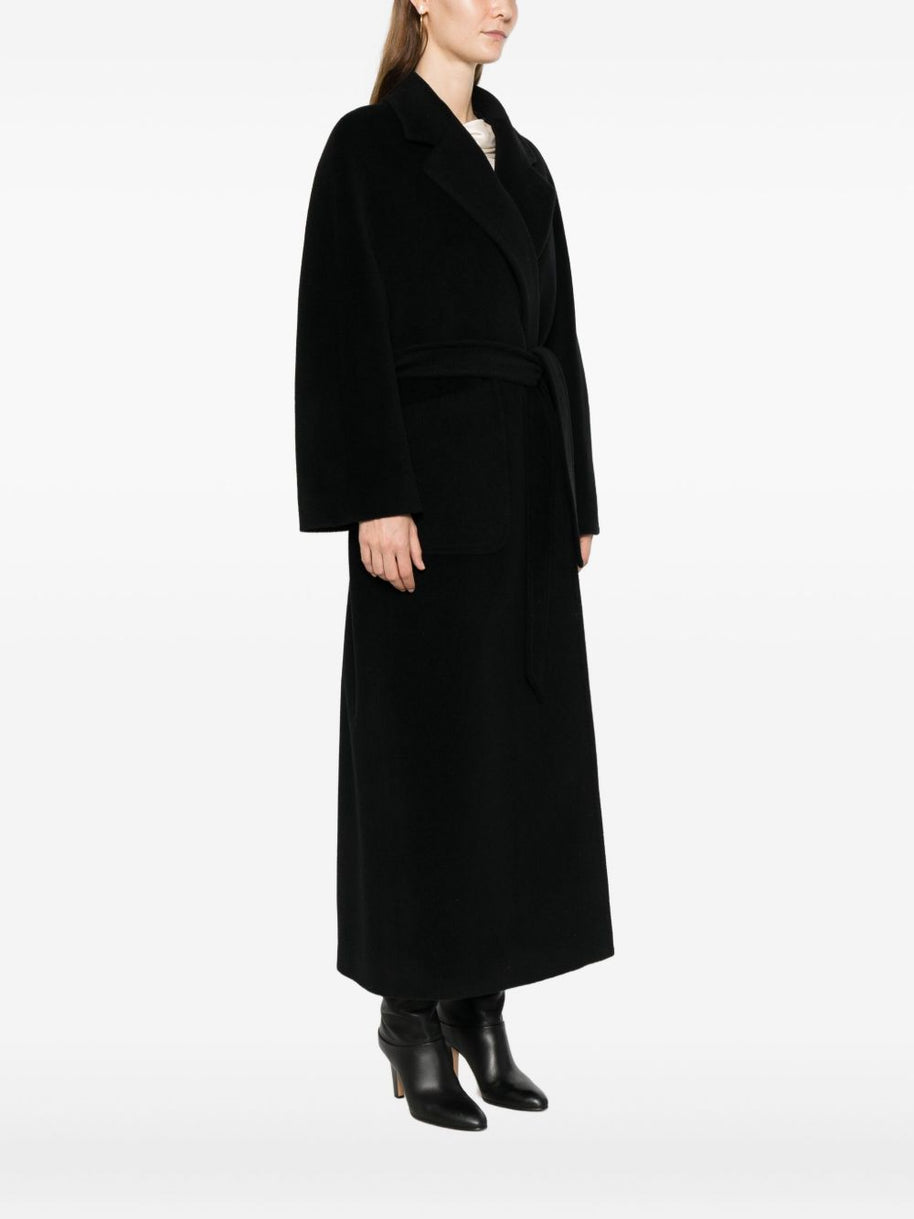 Tagliatore Wool Long Coat Black