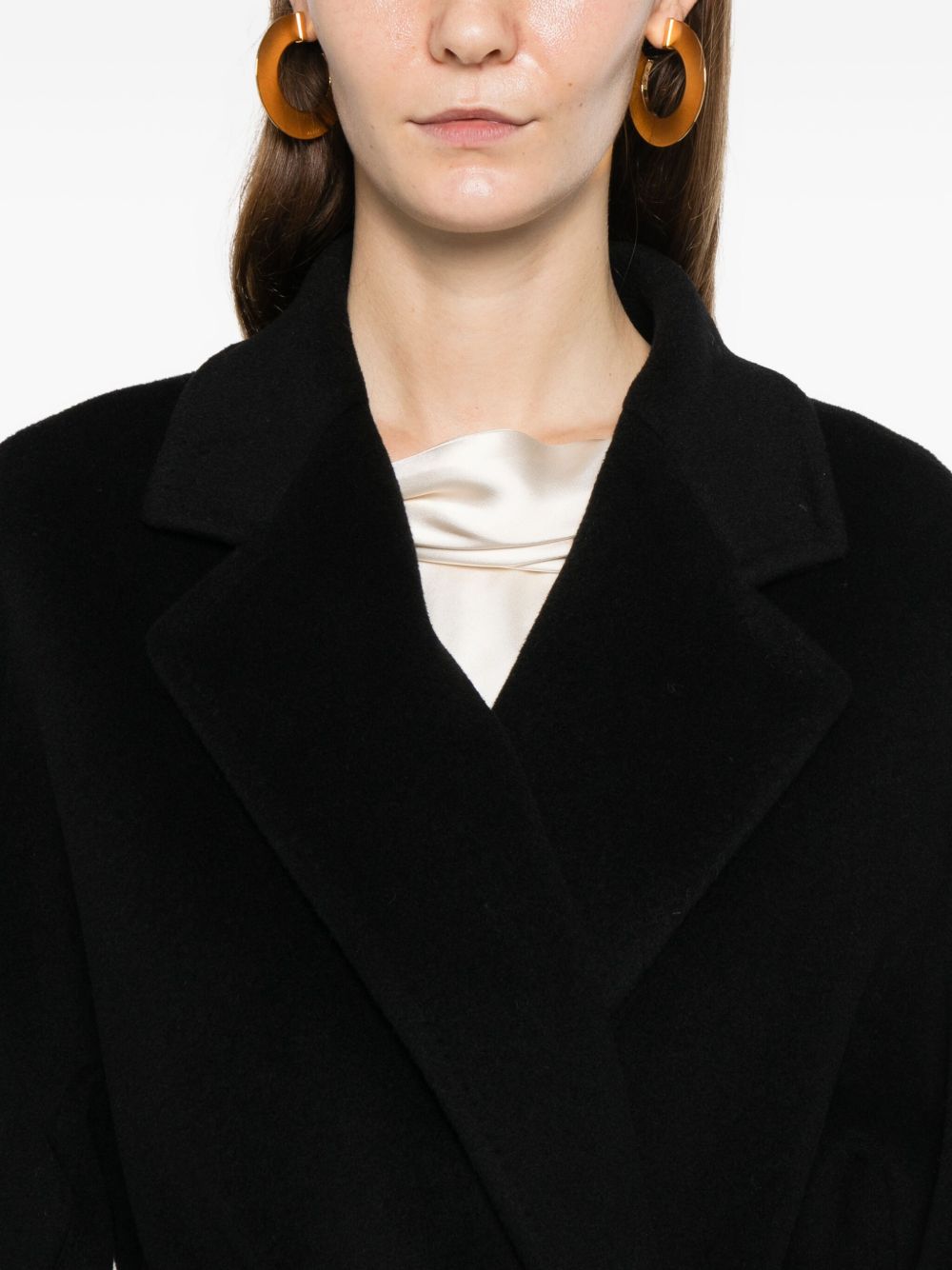 Tagliatore Wool Long Coat Black