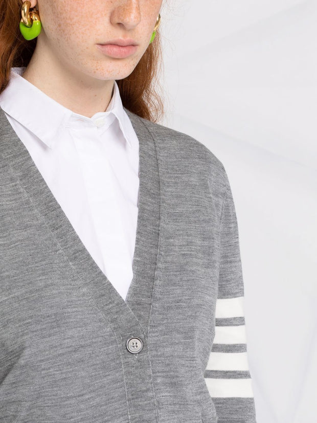 Thom Browne Wool Cardigan Light Grey