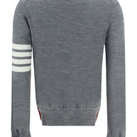 Thom Browne Wool Cardigan Light Grey