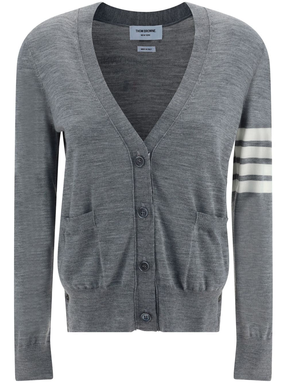 Thom Browne Wool Cardigan Light Grey
