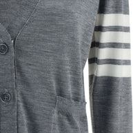Thom Browne Wool Cardigan Light Grey