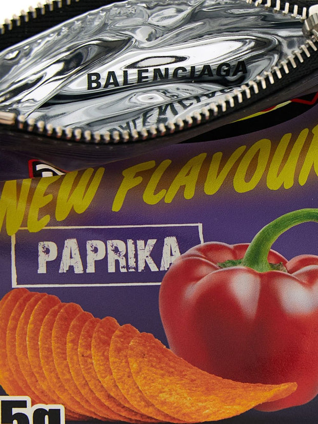 Balenciaga Chips Print Chain Engraved Logo Keychain