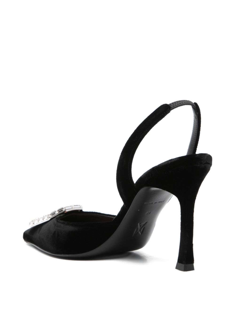 Amina Muaddi Camelia Velvet Slingback Pumps Black