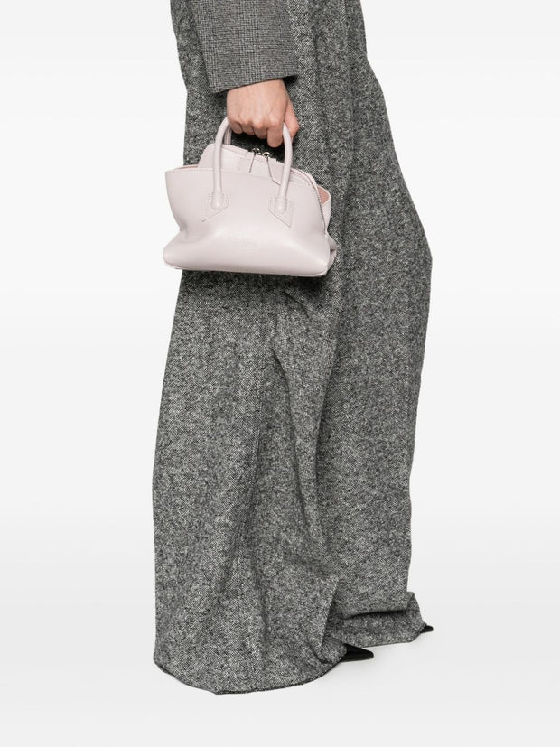 The Attico La Passeggiata Mini Leather Tote Grey