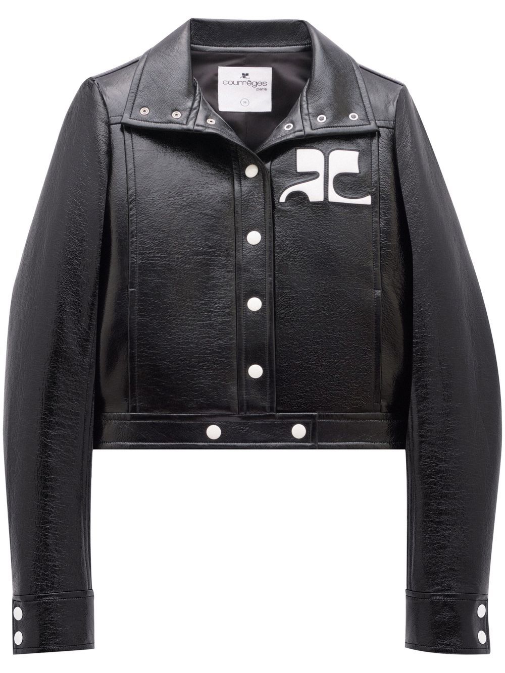 COURREGES RE-EDITION Faux Leather Jacket Black