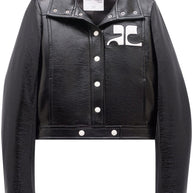 COURREGES RE-EDITION Faux Leather Jacket Black