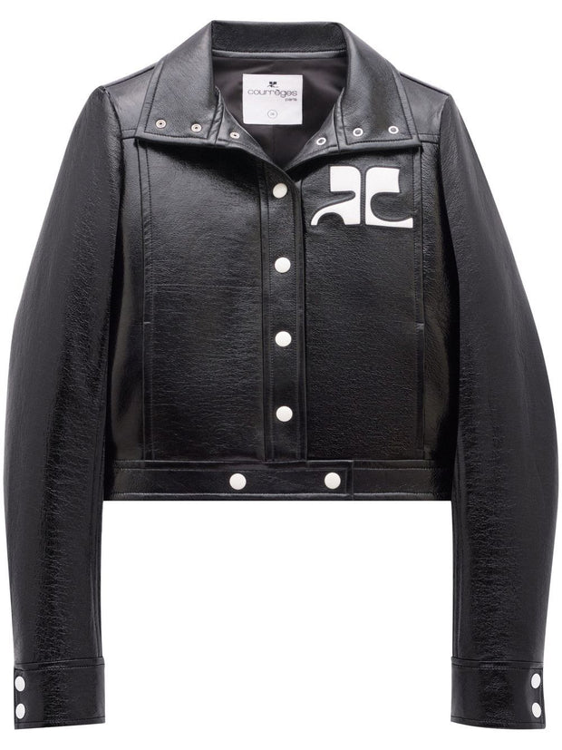 COURREGES RE-EDITION Faux Leather Jacket Black
