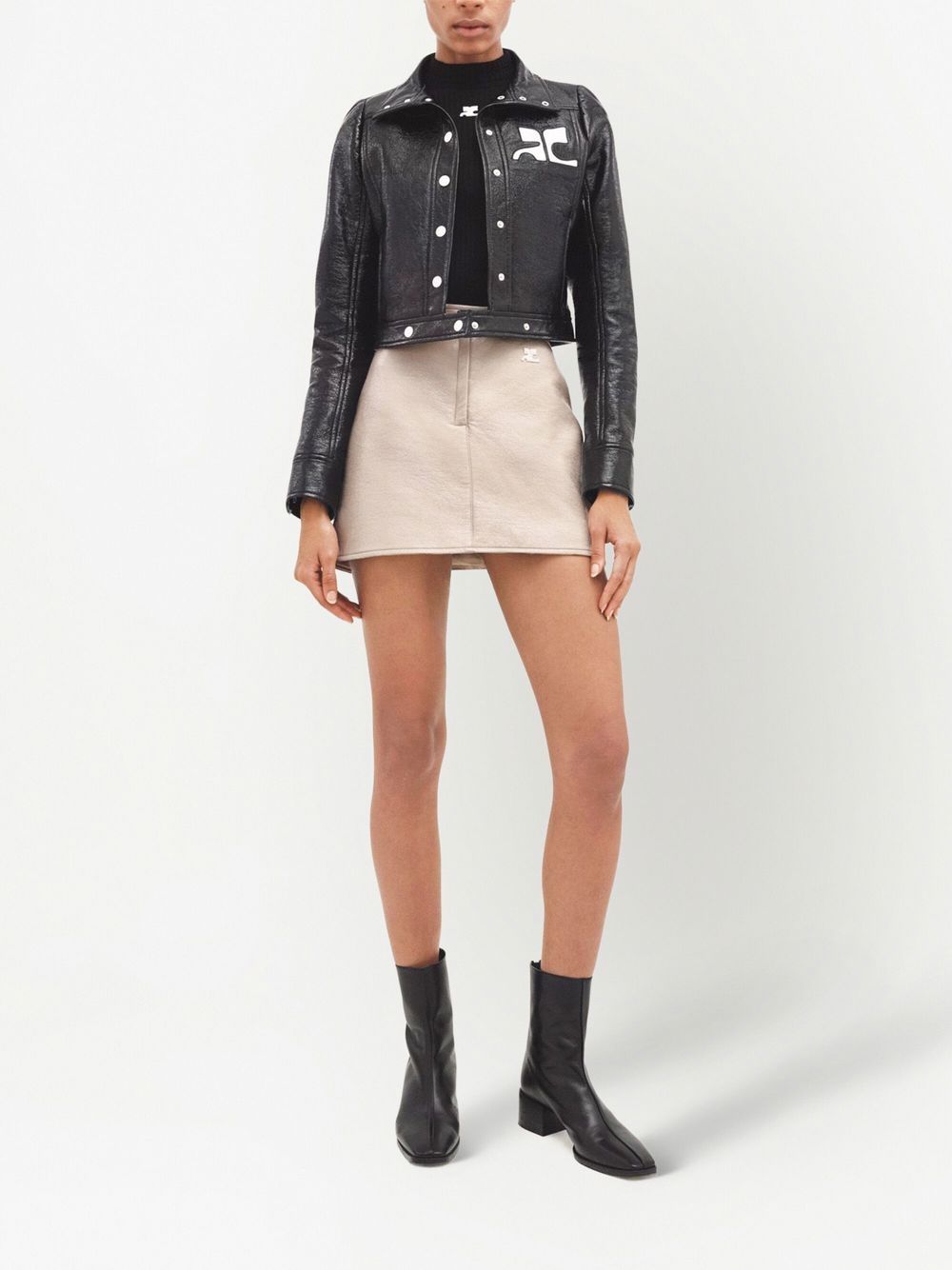 COURREGES RE-EDITION Faux Leather Jacket Black