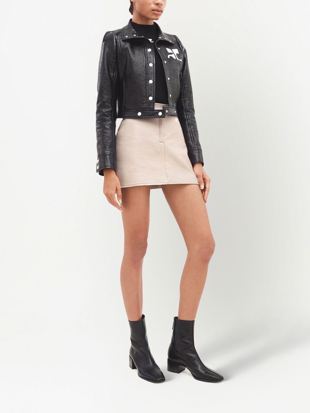 COURREGES RE-EDITION Faux Leather Jacket Black