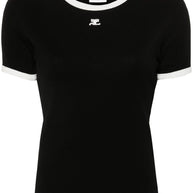 COURREGES PRE Logo Cotton T-shirt Black