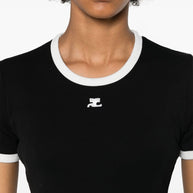 COURREGES PRE Logo Cotton T-shirt Black